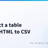 How to Extract a Table from a Web Page to CSV