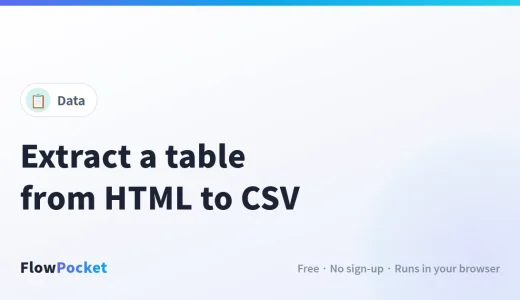 How to Extract a Table from a Web Page to CSV