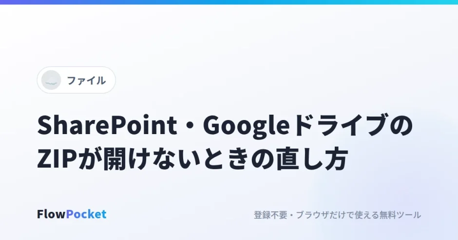 SharePoint・Teams・OneDrive・GoogleドライブでダウンロードしたZIPが開けないときの原因と直し方